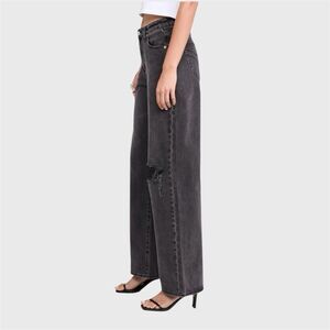 ROLLA’S Kate Baggy 90s Gray Jean High Rise Relaxed Straight Rigid Size 24 NWT